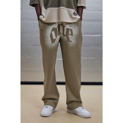 Pantaloni tuta dritti monospalla con grafica - boohoo - Modalova