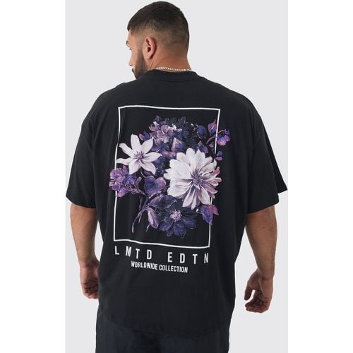 Camiseta Plus Oversize Con Estampado Gráfico De Flores En La Espalda - boohoo - Modalova