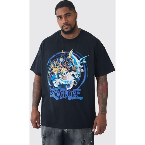 T-shirt Plus Size nera ufficiale Yugioh con stampa di anime - boohoo - Modalova