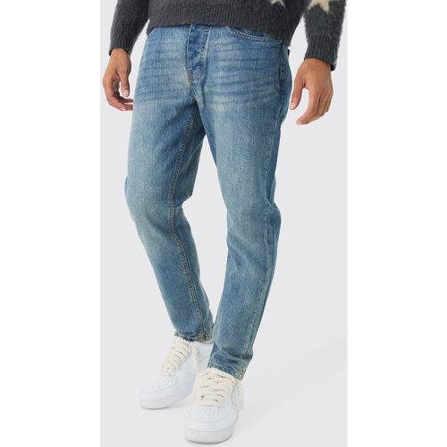 Jeans affusolati in denim rigido blu vintage - boohoo - Modalova