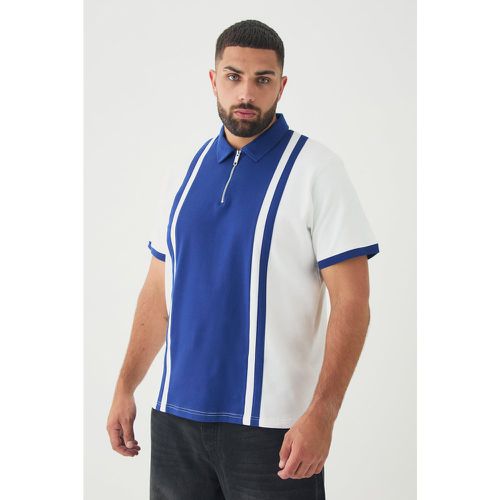 Polo Plus Ajustado Con Panel Azul Marino - boohoo - Modalova