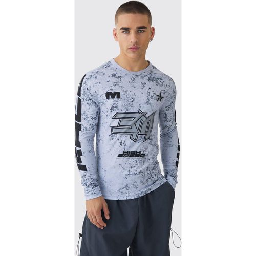 Top a maniche lunghe con stampa Motorsport Bhm - boohoo - Modalova