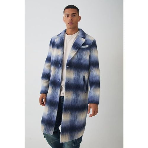 Soprabito oversize spazzolato a quadri blu - boohoo - Modalova