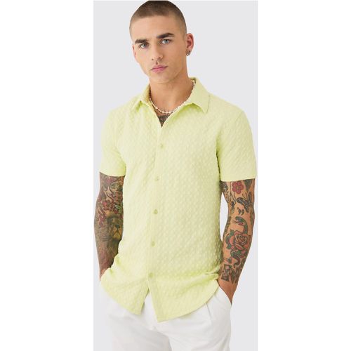 Camicia attillata a maniche corte a losanghe - boohoo - Modalova