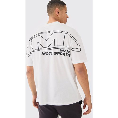 Camiseta Oversize Con Costuras Cruzadas Y Estampado De Motociclismo - boohoo - Modalova