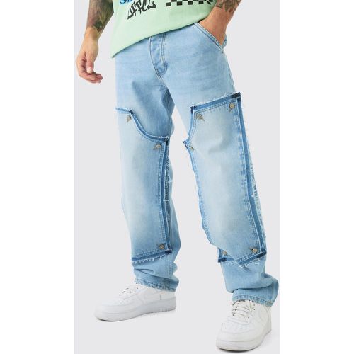 Jeans rilassati in rigido con pannelli stile Carpenter rimovibili - boohoo - Modalova