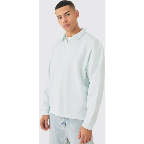 Oversized Revere Neck Rugby Polo - boohoo - Modalova