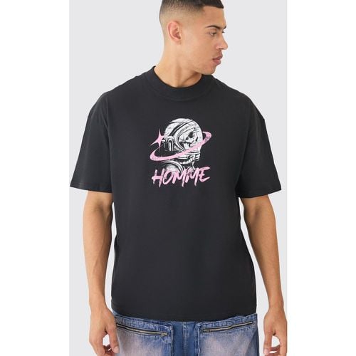 Camiseta Oversize Con Estampado De Astronauta Y Calavera - boohoo - Modalova