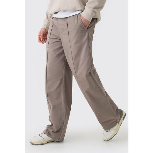 Pantalón Chino De Pernera Ancha Con Cintura Elástica Y Alforza - boohoo - Modalova