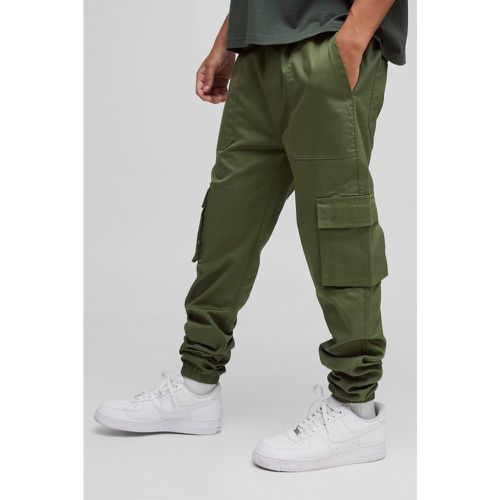 Pantaloni Cargo Skinny Fit con vita elasticizzata e polsini alle caviglie - boohoo - Modalova