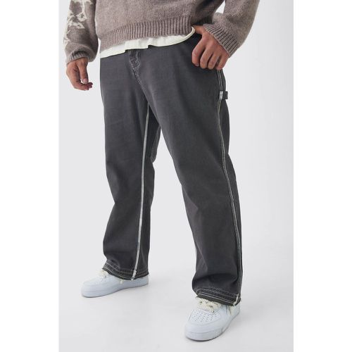 Pantaloni dritti Plus Size con inserti stile Carpenter e inserti in risalto - boohoo - Modalova