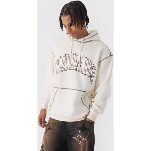 Sudadera Oversize Worldwide Con Capucha Y Costuras En Contraste - boohoo - Modalova