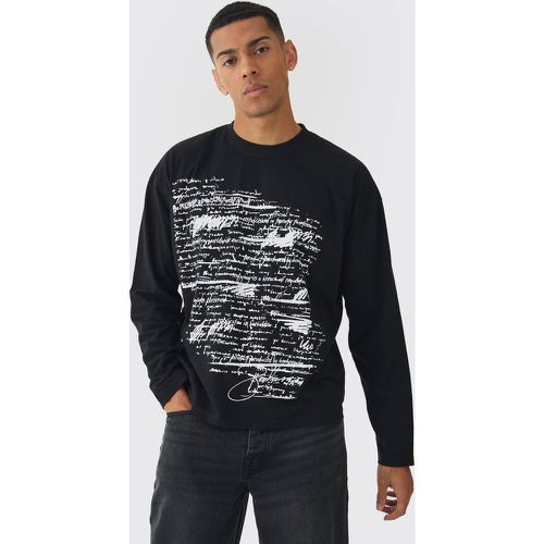 Oversized Boxy Large Scale Print Long Sleeve T-Shirt - boohoo - Modalova