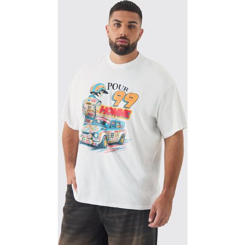 T-shirt Plus Size oversize con stampa di moto Pour Homme - boohoo - Modalova