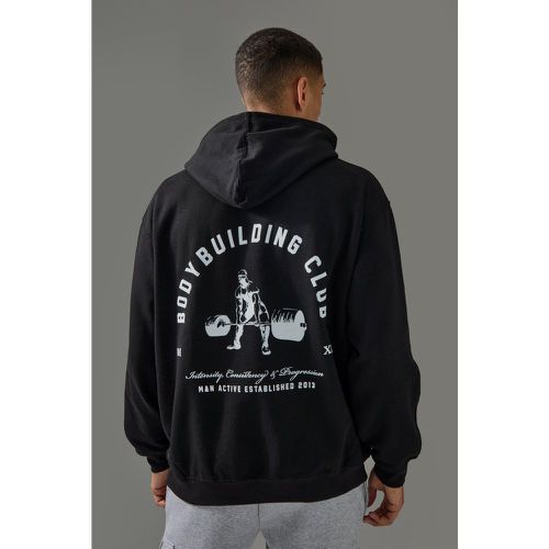 Sudadera Oversize Man Active Con Capucha Y Estampado Body Building Club - boohoo - Modalova