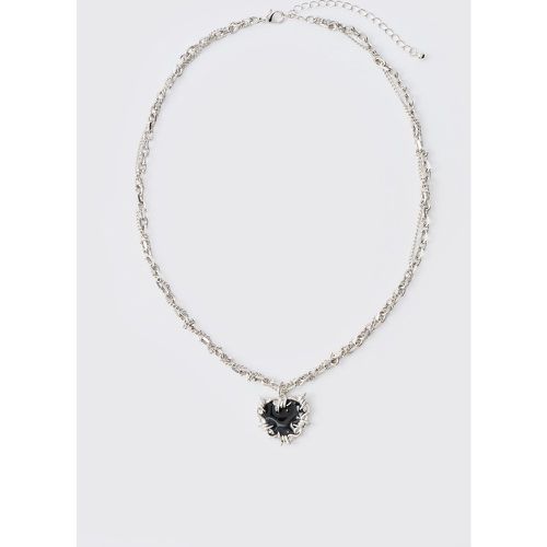 Collana a catena spessa in argento con pendente a cuore - boohoo - Modalova