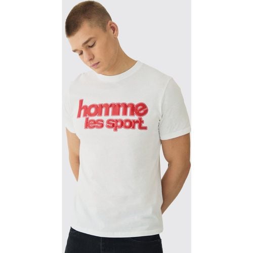 T-shirt Slim Fit con stampa Homme Les Sport - boohoo - Modalova