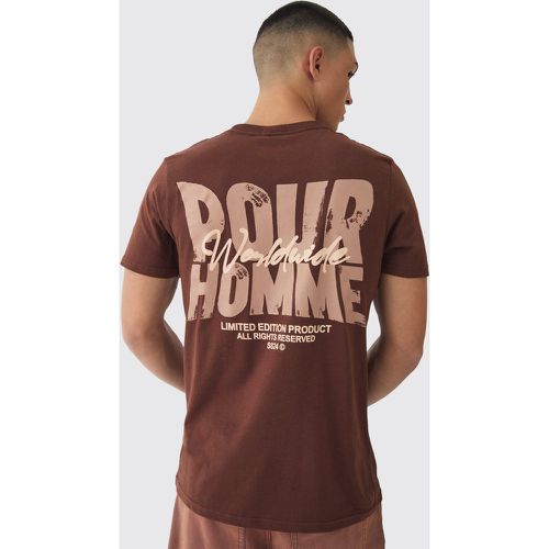 Camiseta Ajustada Homme Worldwide Con Estampado En La Espalda - boohoo - Modalova