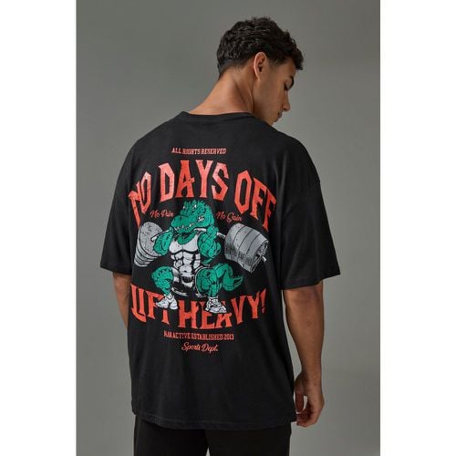 Camiseta Active Oversize Con Estampado No Days Off Lift Heavy - boohoo - Modalova