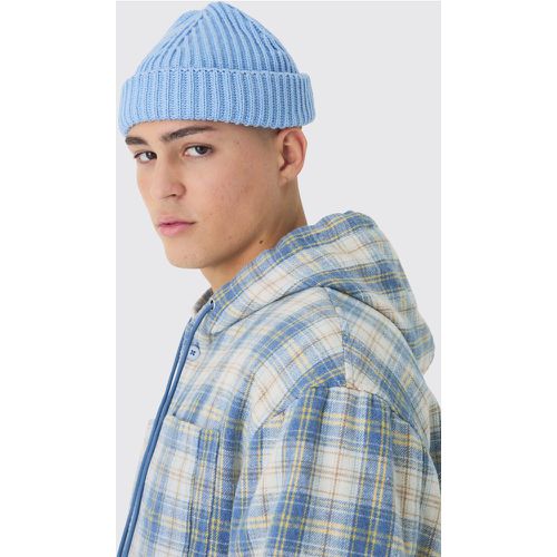 Gorro Micro De Canalé, Azul - boohoo - Modalova