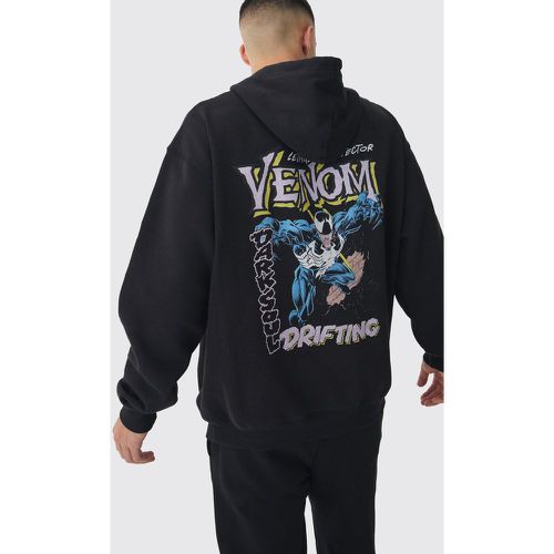 Felpa oversize con stampa ufficiale di Venon e cappuccio - boohoo - Modalova