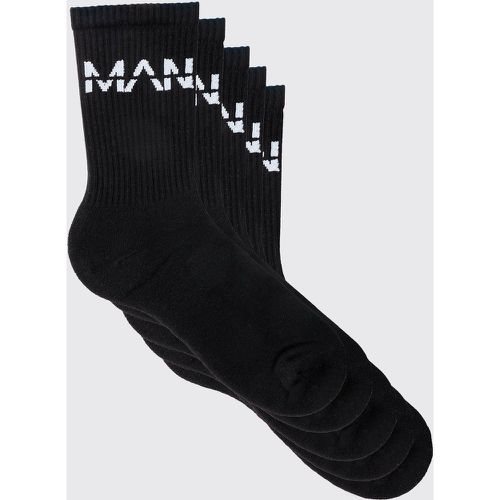 Pack De 5 Pares De Calcetines Deportivos Lisos Con Logo Man - boohoo - Modalova