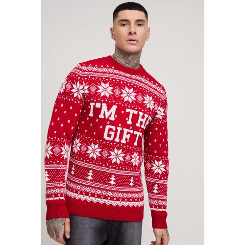 Jersey Tall Navideño Con Estampado I'M The Gift - boohoo - Modalova