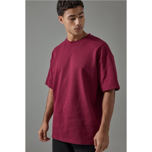 T-shirt oversize Man Sport con trama a nido d'ape - boohoo - Modalova