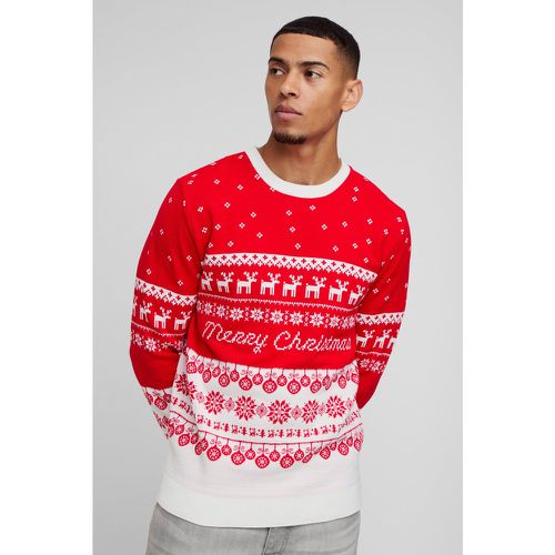 Jersey Regular Man Con Grecas Y Estampado Merry Christmas - boohoo - Modalova