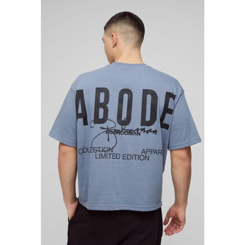 T-shirt squadrata oversize pesante con stampa ABODE - boohoo - Modalova