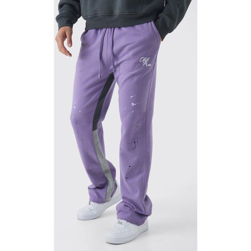 Pantalón Deportivo Regular Ltd Con Salpicaduras De Pintura Y Refuerzo - boohoo - Modalova