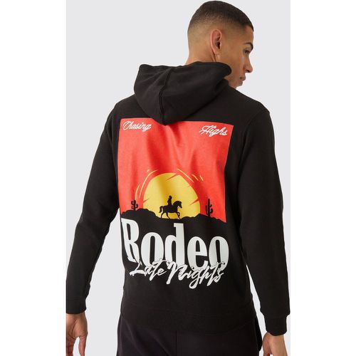 Sudadera Con Capucha, Cremallera Y Estampado En La Espalda De Rodeo - boohoo - Modalova