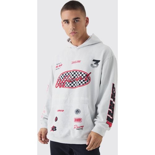 Sudadera Oversize Con Capucha Y Estampado De Motociclismo - boohoo - Modalova