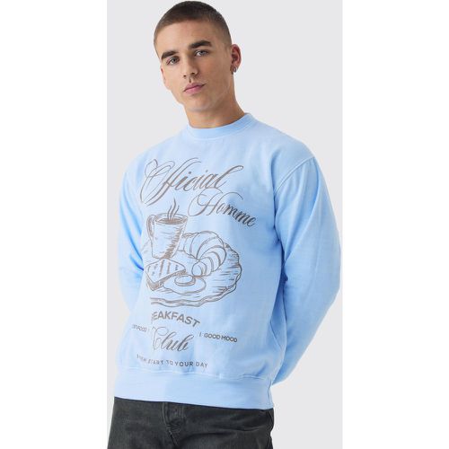 Sudadera Desteñida Con Estampado Gráfico De Dibujo De Breakfast Club - boohoo - Modalova