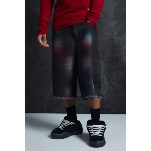 Trippie Redd Long Line Extreme Washed Denim Jorts - boohoo - Modalova