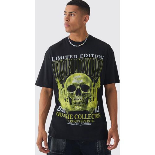 Oversized Worldwide Skull Print T-Shirt - boohoo - Modalova