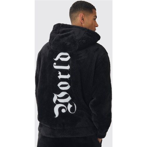 Sudadera Oversize Worldwide Con Capucha De Borreguito Y Aplique Grande - boohoo - Modalova