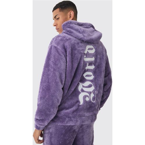 Sudadera Oversize Worldwide Con Capucha De Borreguito Y Aplique Grande - boohoo - Modalova