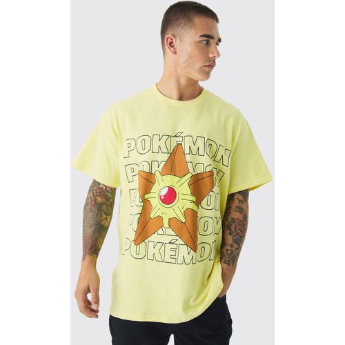 T-shirt oversize ufficiale con stampa Pokemon Staryu Wash - boohoo - Modalova