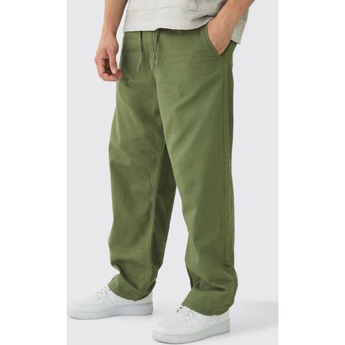 Pantaloni Chino rilassati color kaki con laccetti - boohoo - Modalova