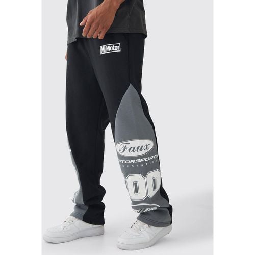 Pantaloni tuta rilassati da Moto con inserti alti - boohoo - Modalova