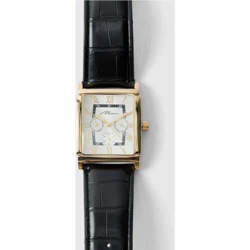 Orologio da polso quadrato classico con firma Man - boohoo - Modalova