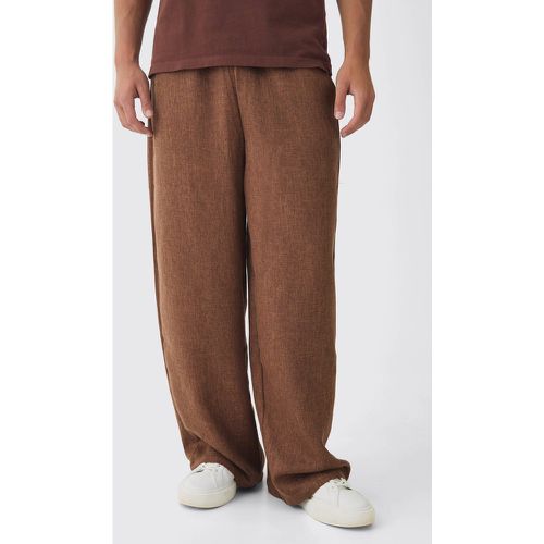 Pantalón Ancho De Tejido Bouclé Con Cintura Elástica Y Cordón Elástico - boohoo - Modalova