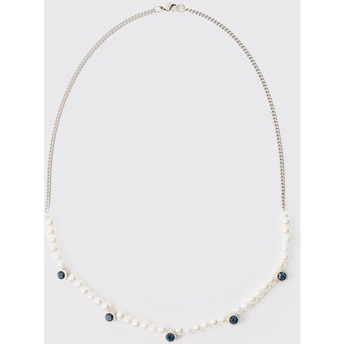 Collana di perle e gemme, Bianco - boohoo - Modalova