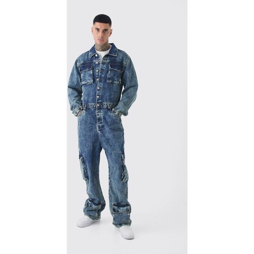 Tuta intera da lavoro Tall oversize in denim - boohoo - Modalova