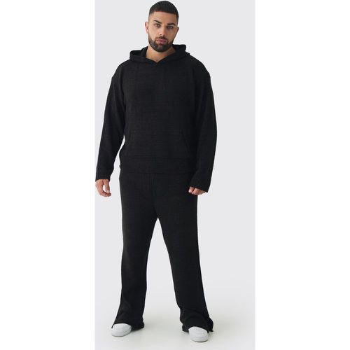 Set Plus Size in maglia in bouclé con cappuccio & pantaloni - boohoo - Modalova