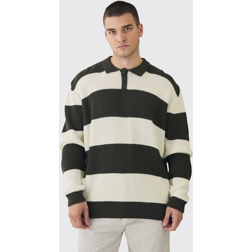 Polo Tall De Rugby De Punto Con Rayas - boohoo - Modalova