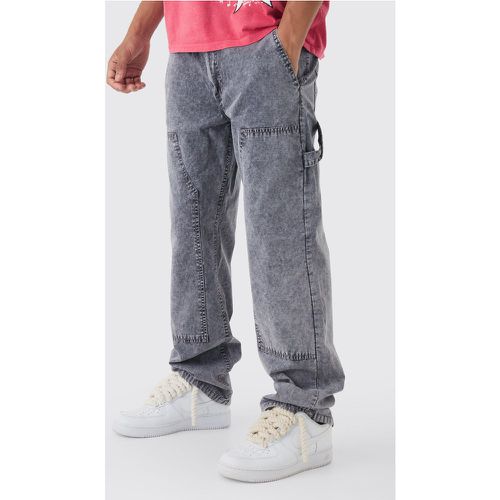 Pantalón Estilo Carpintero Holgado Con Lavado De Aceite Y Cintura Fija - boohoo - Modalova