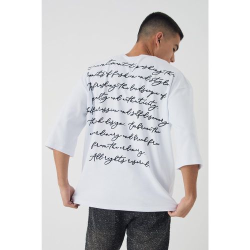 Camiseta Oversize De Manga Corta Con Bordado De Letras Entrelazadas - boohoo - Modalova