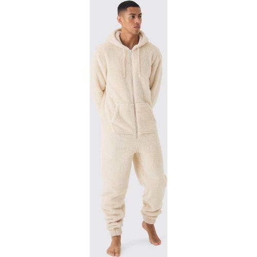 Pijama Enterizo Grueso De Forro Polar Con Capucha - boohoo - Modalova